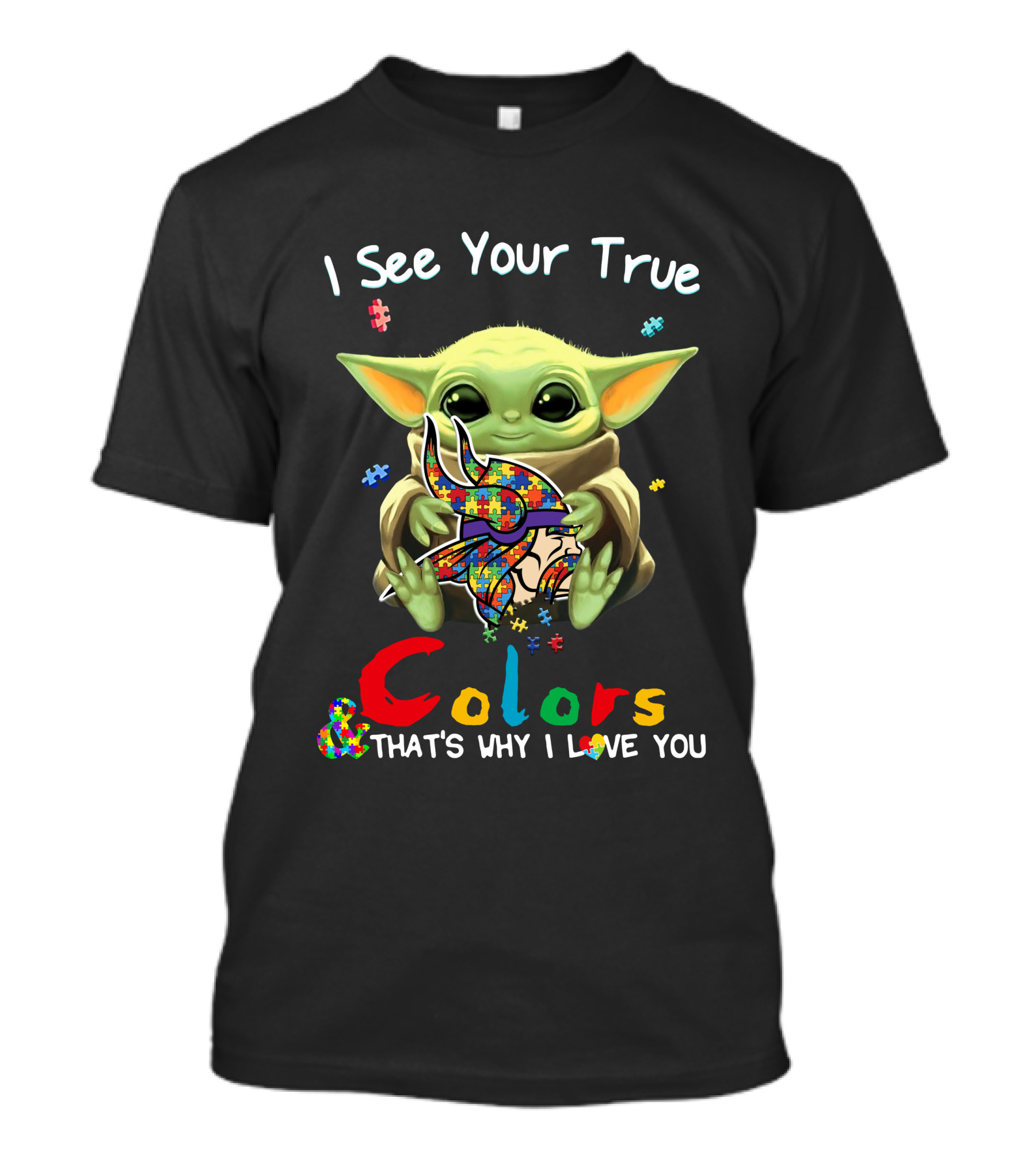 I See Your True Colors Minnesota Vikings Yoda T-Shirt