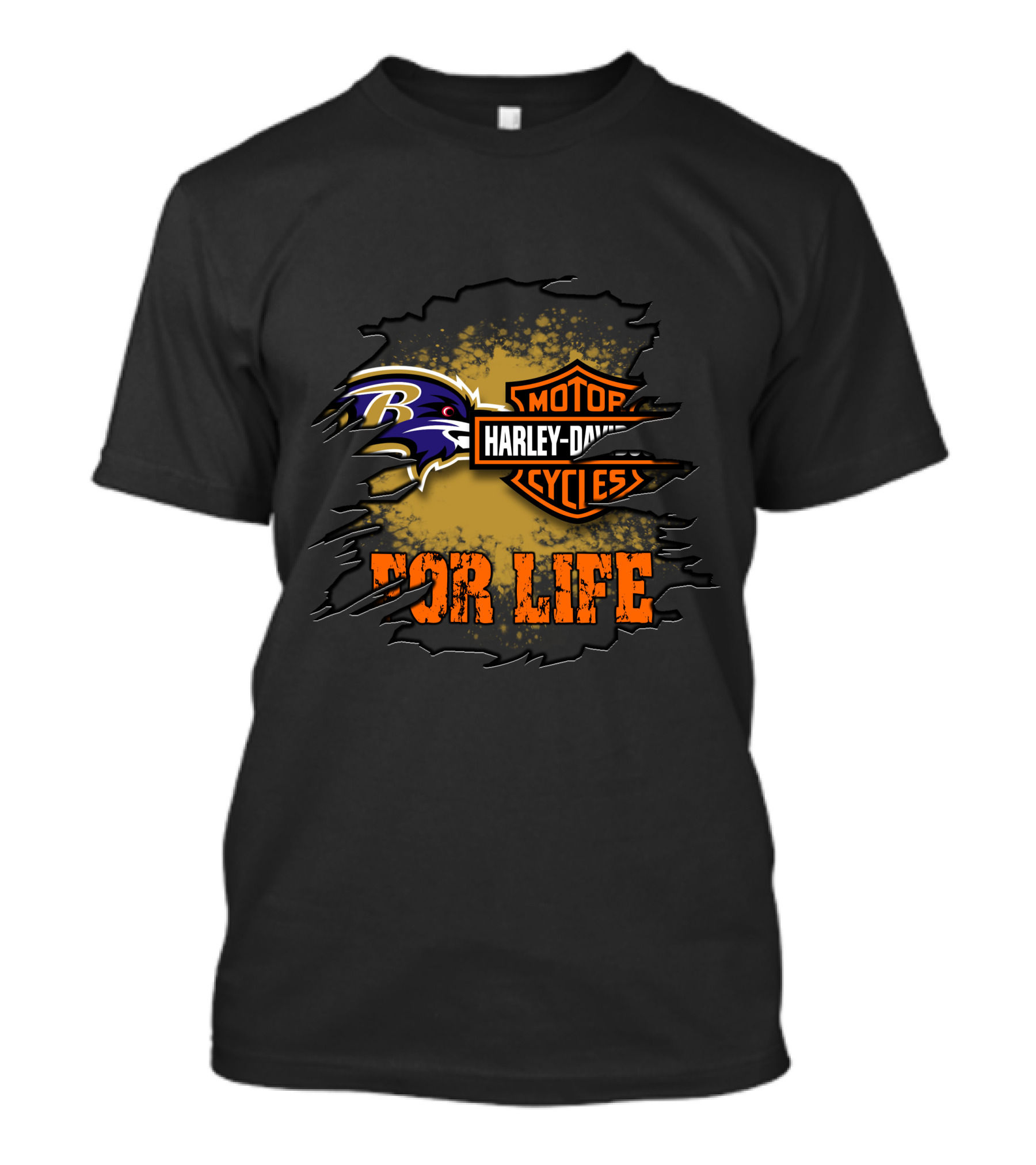 Baltimore Ravens Harley Davidson For Life T-Shirt