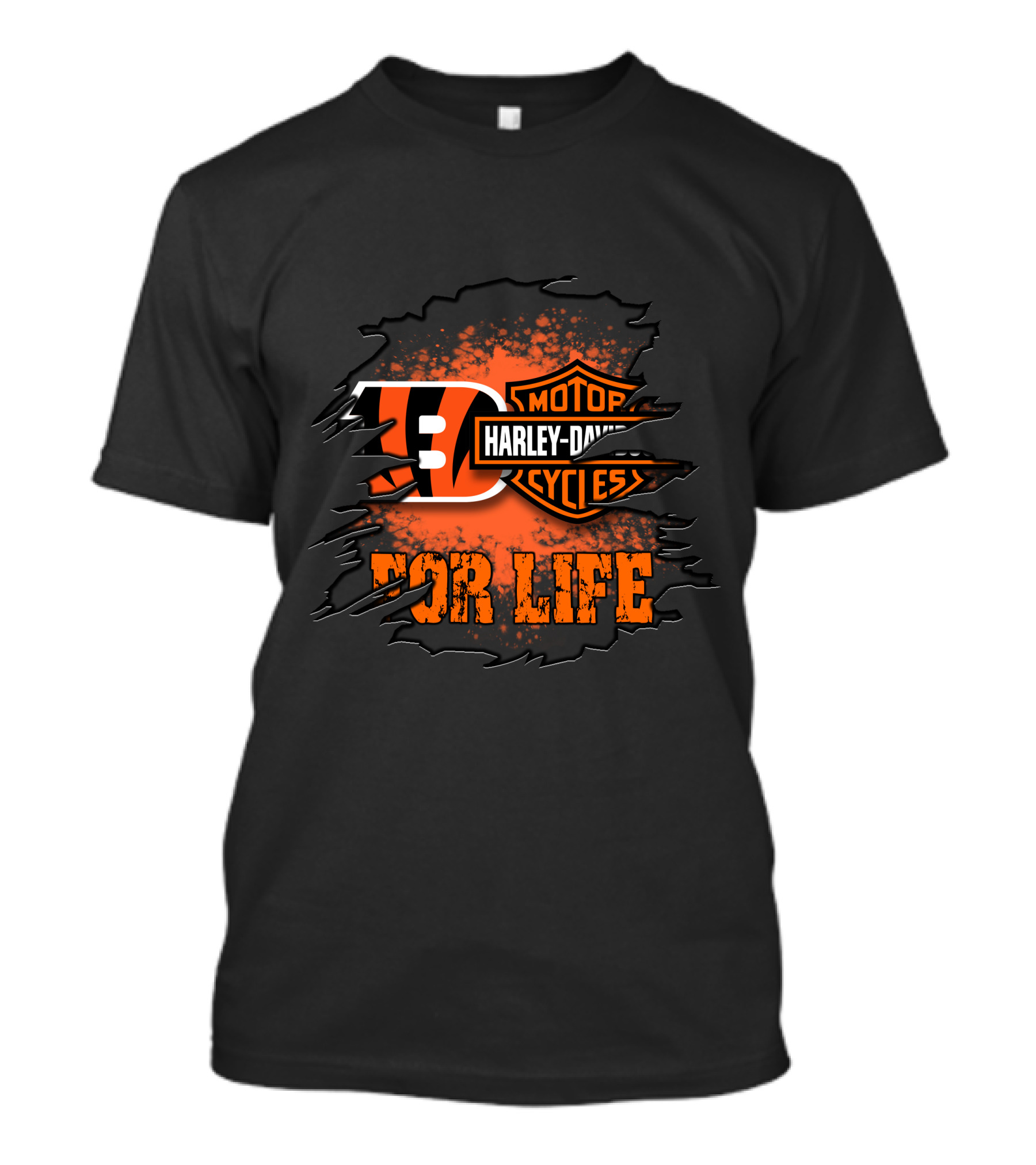 Cincinnati Bengals Harley Davidson For Life T-Shirt