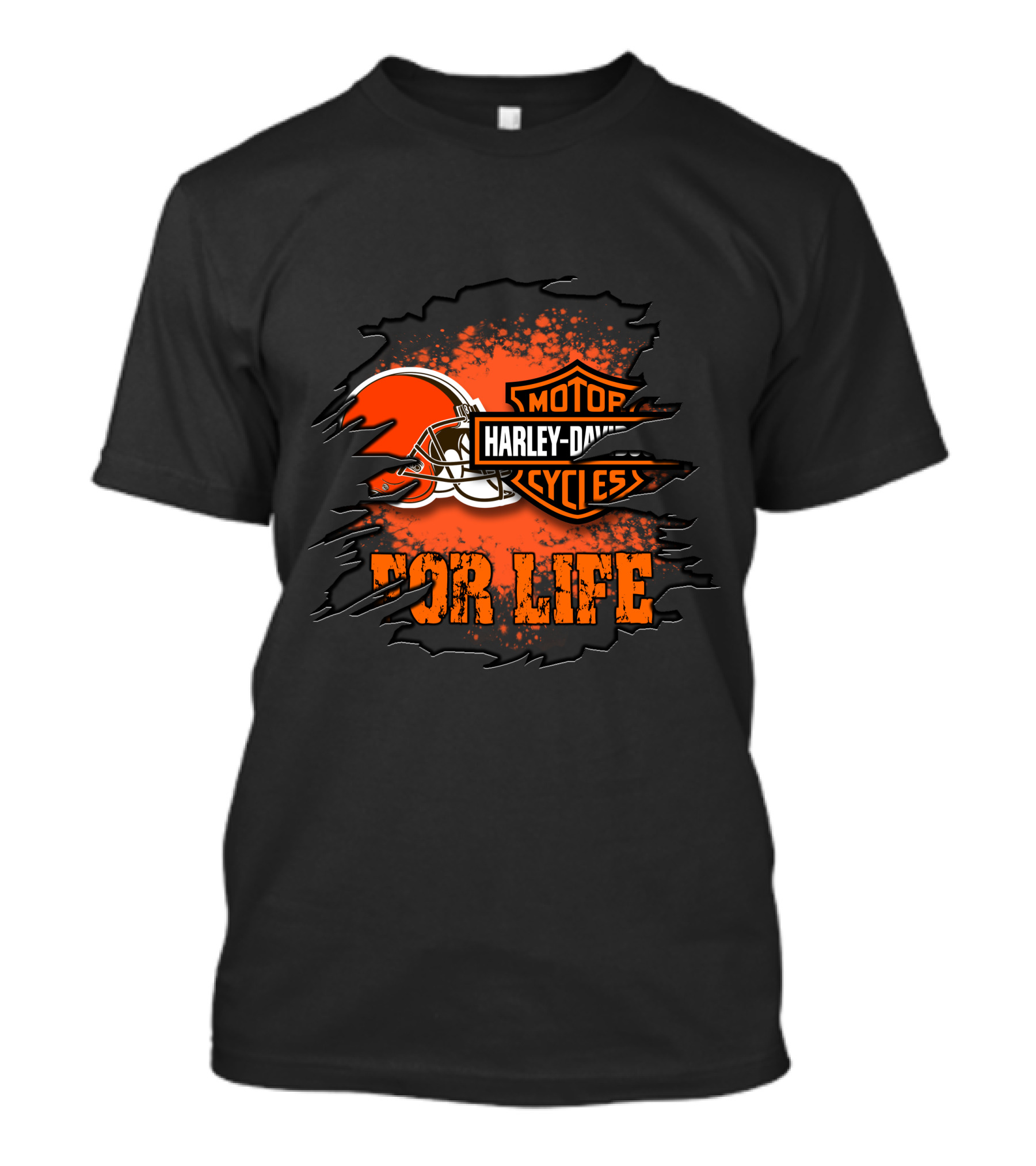 Cleveland Browns Harley Davidson Motorcycles For Life T-Shirt