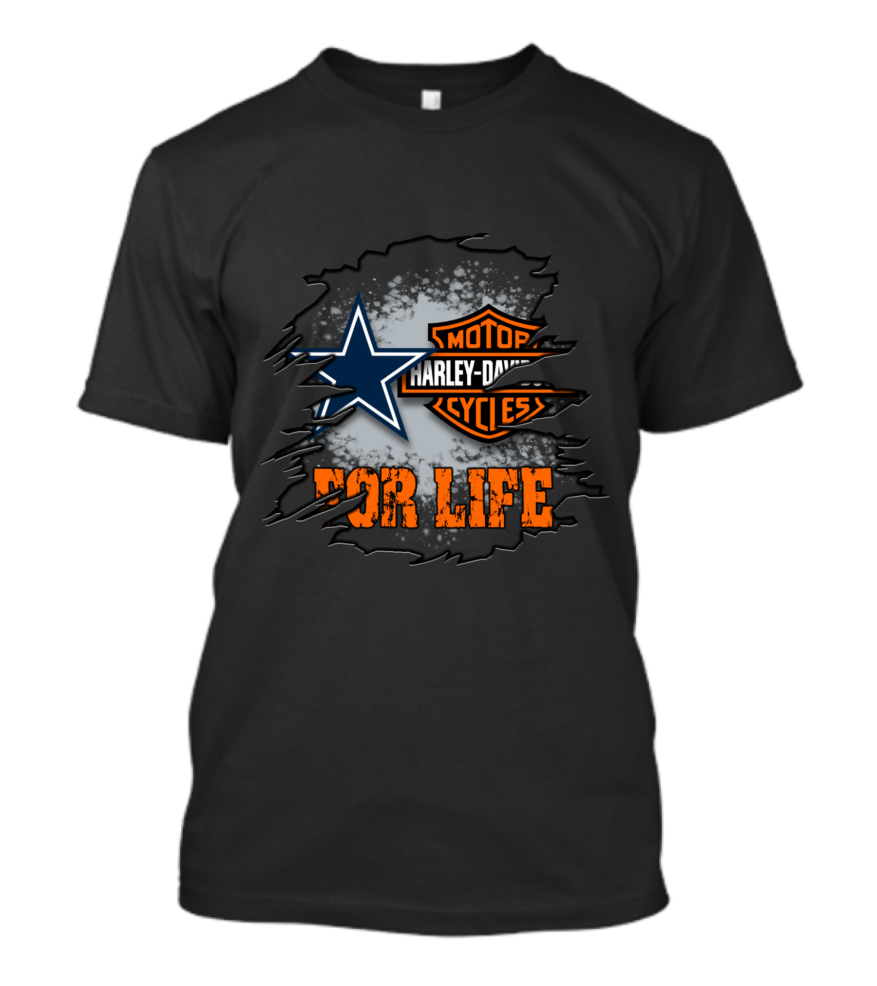 Dallas Cowboys Harley Davidson For Life T-Shirt