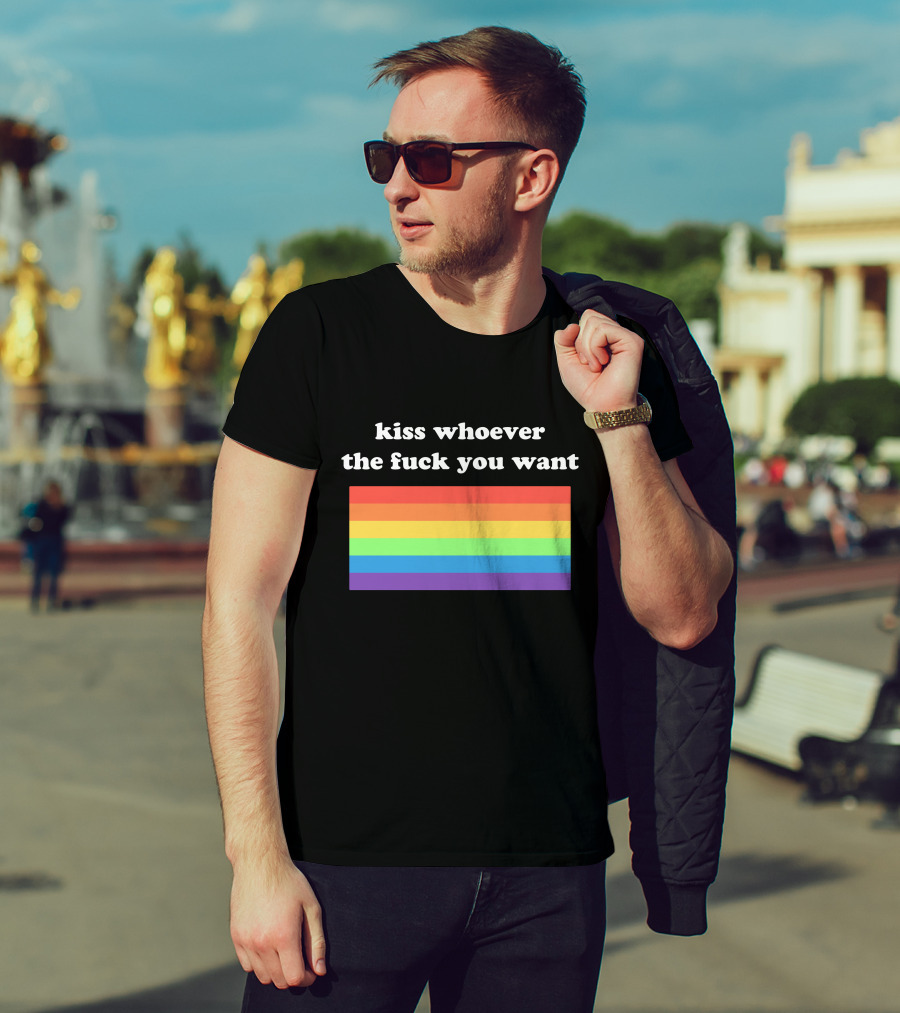 Kiss Whoever You Want Pride Rainbow T-Shirt
