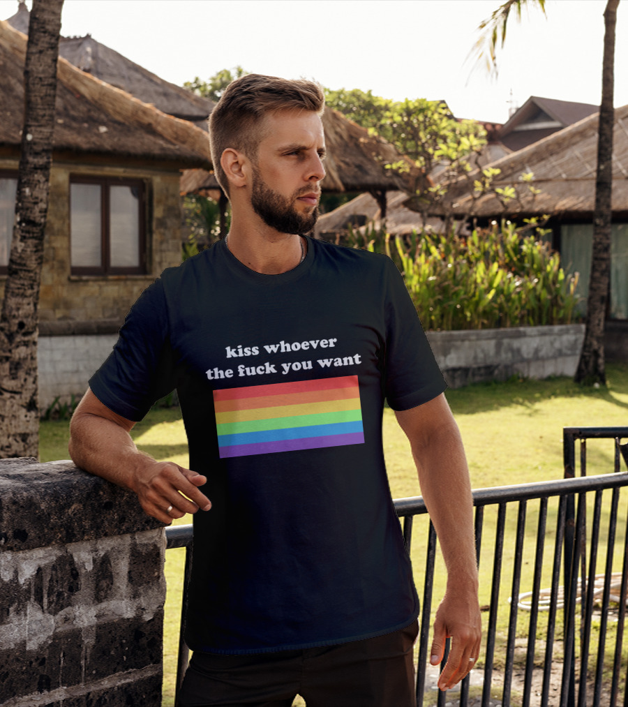 Kiss Whoever You Want Pride Rainbow T-Shirt