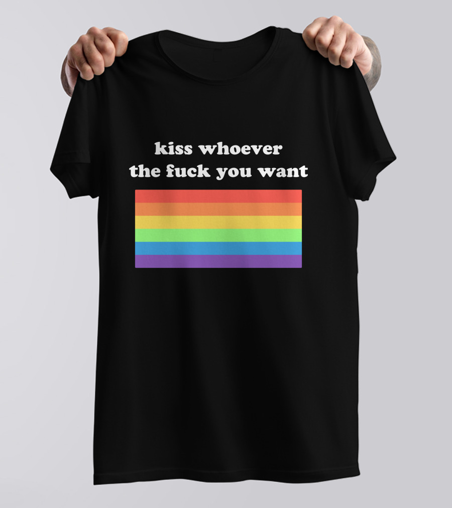 Kiss Whoever You Want Pride Rainbow T-Shirt