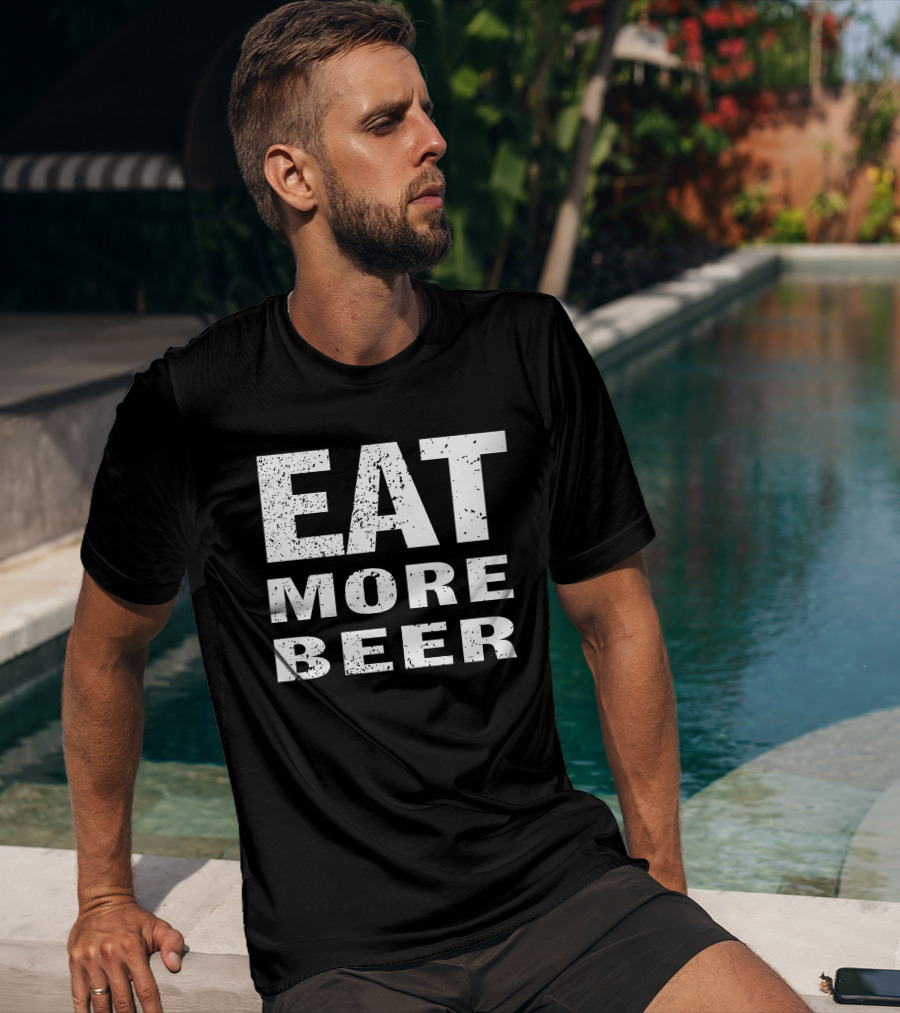EAT MORE BEER Rusty Grunge T-Shirt