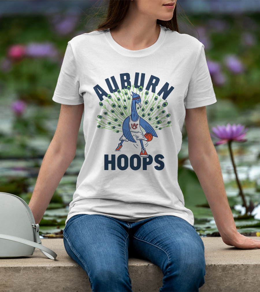 Auburn Hoops Peacock Basketball Sports T-Shirt