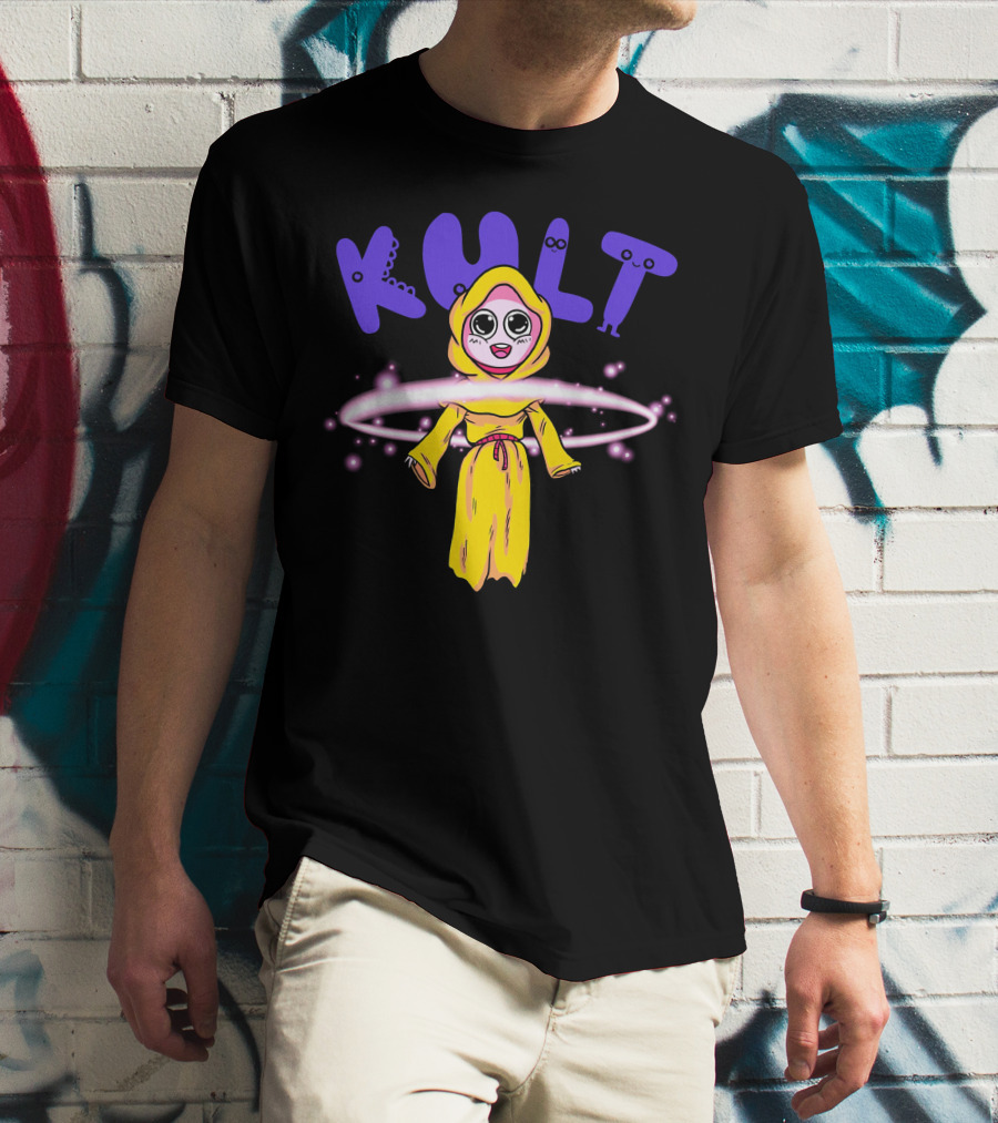 KULT Yellow-Hooded Character With Glowing Aura T-Shirt