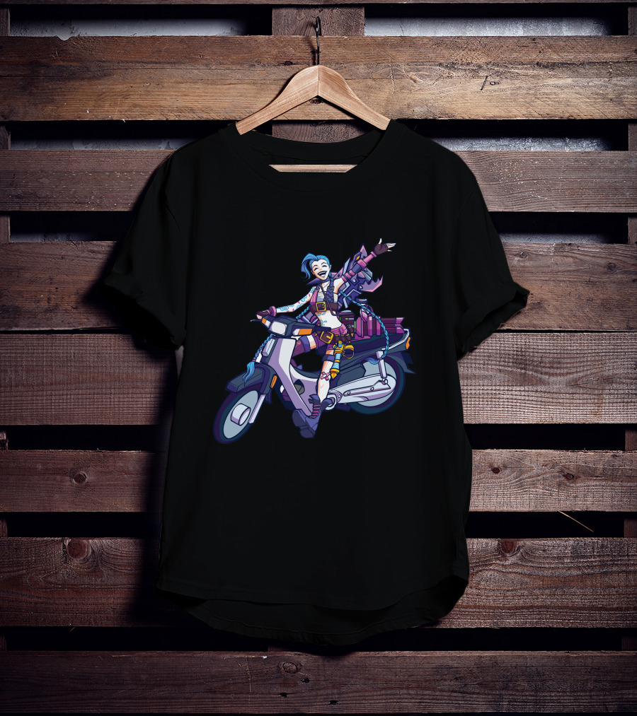 Maumaumau Jinx Character Scooter Adventure Fun T-Shirt