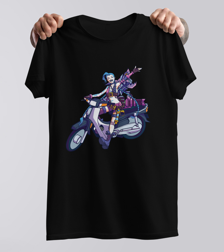 Maumaumau Jinx Character Scooter Adventure Fun T-Shirt