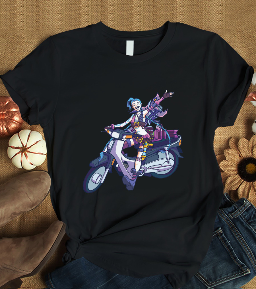 Maumaumau Jinx Character Scooter Adventure Fun T-Shirt