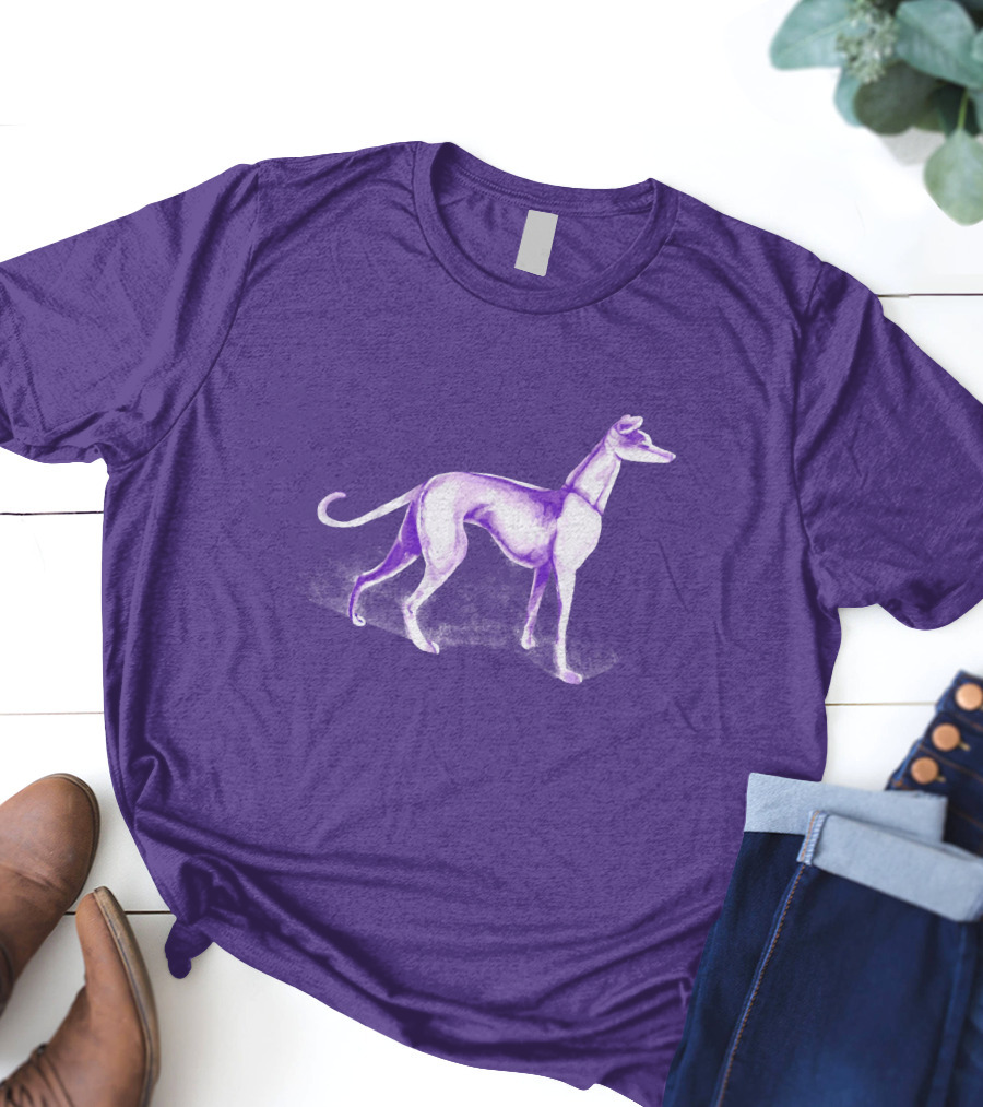Purple Greyhound Dog Merch T-Shirt