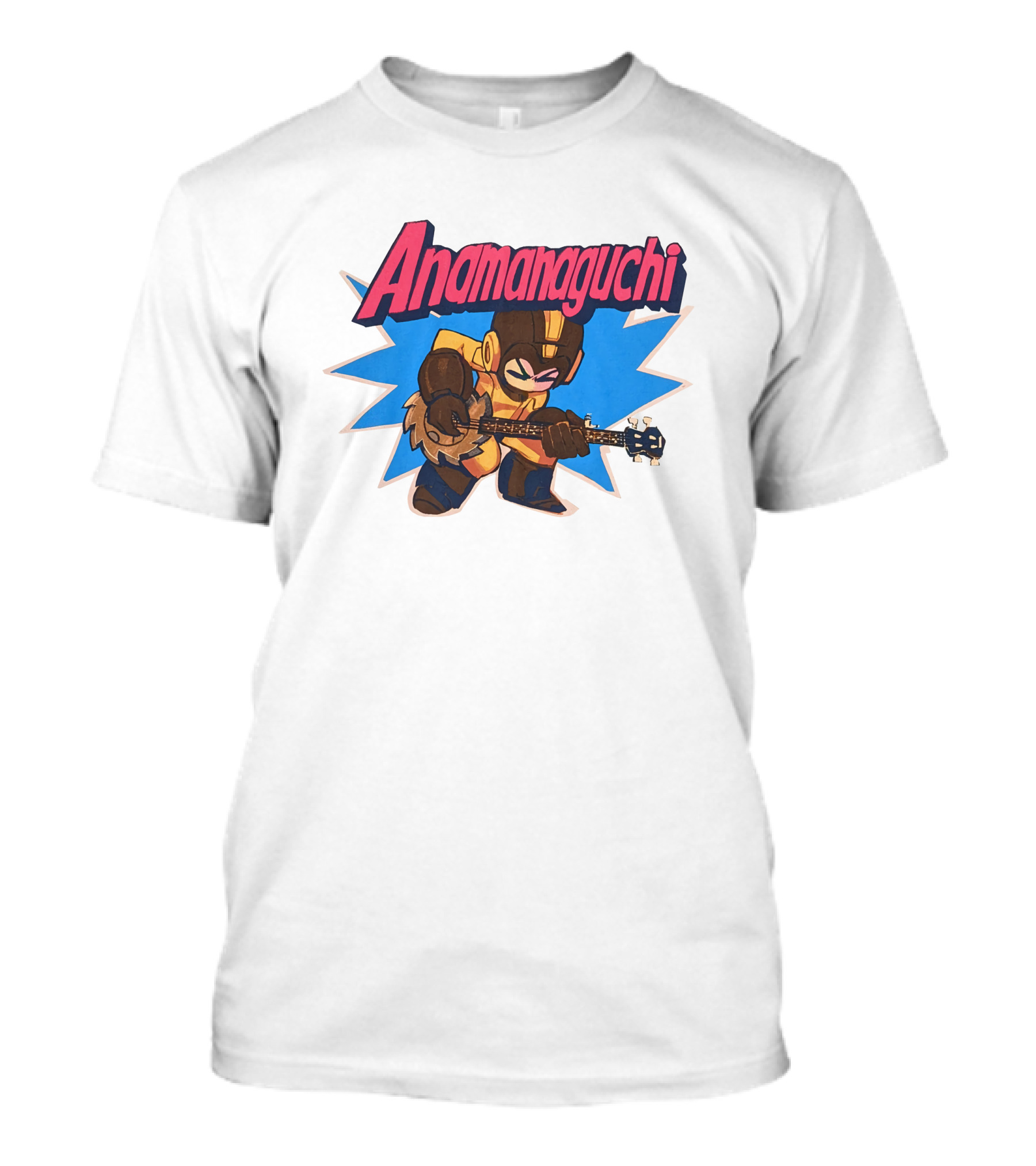 Anamanaguchi Cartoon Character With Guitar T-Shirt