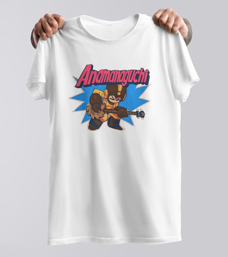 Anamanaguchi Cartoon Character With Guitar T-Shirt