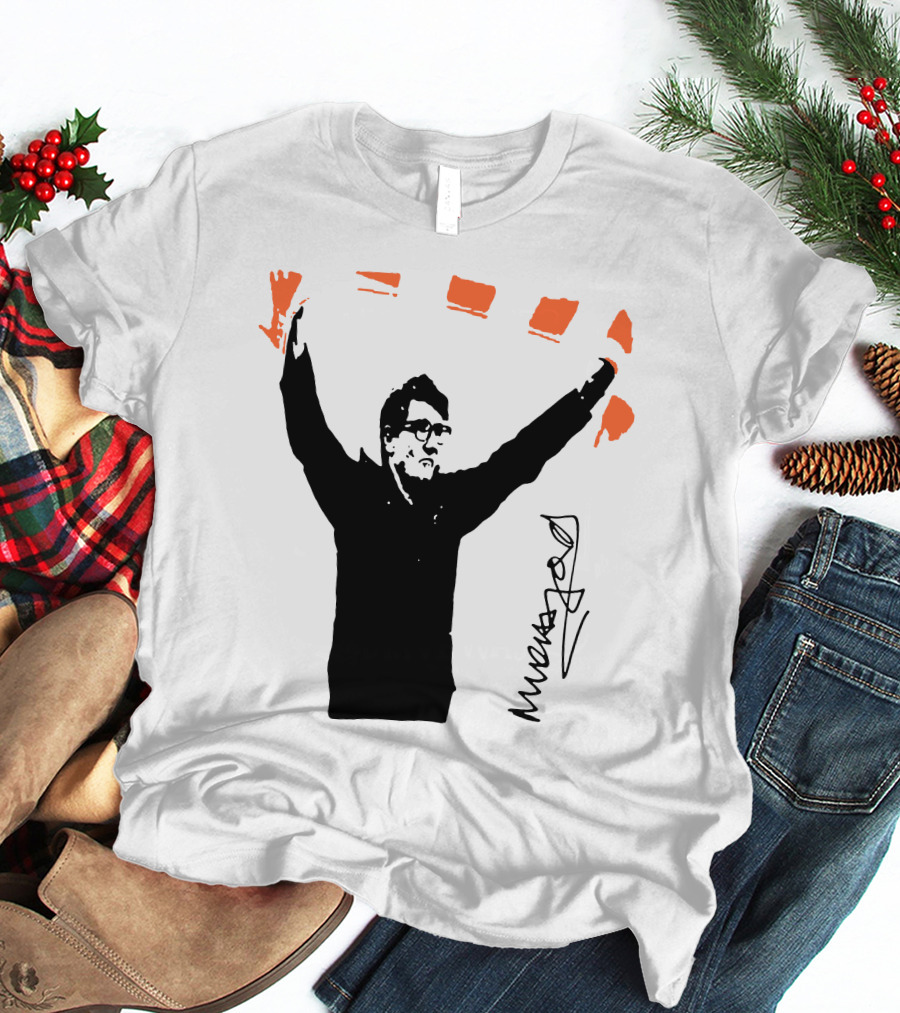 Mick Harford Signature Celebration Pose With Orange Stripes T-Shirt