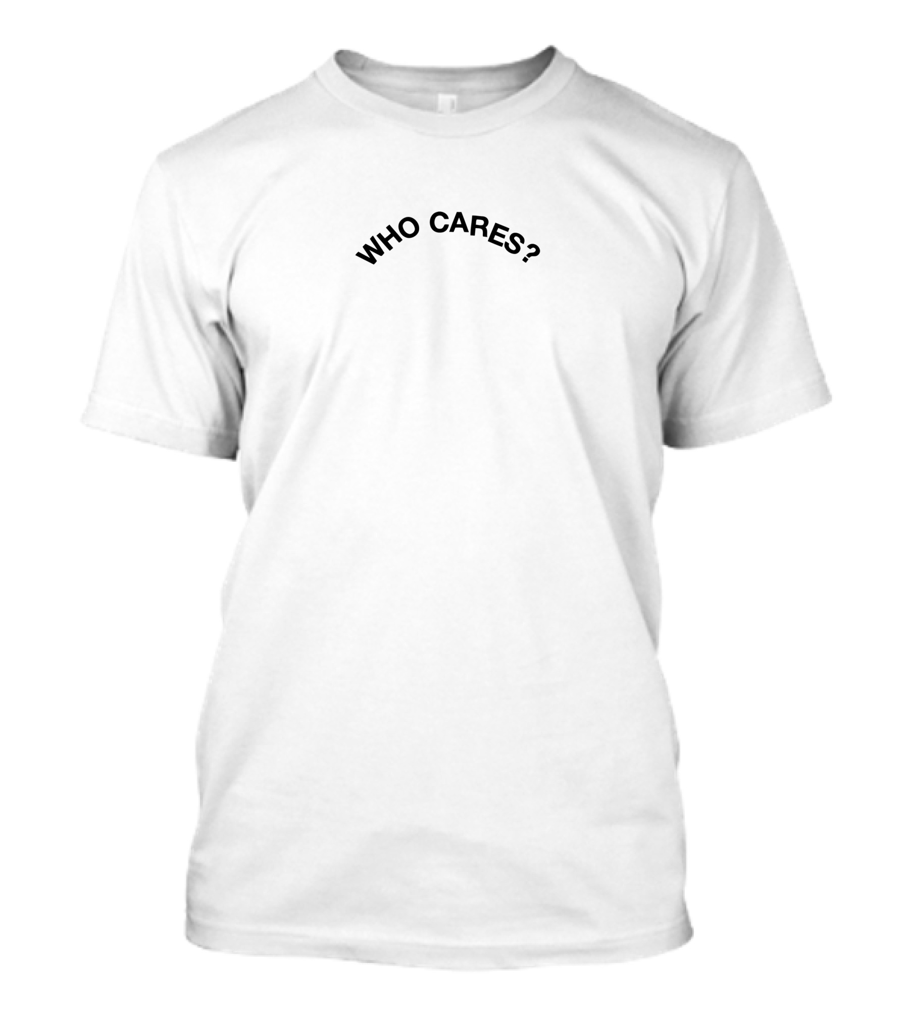 Who Cares Question Mark White T-Shirt