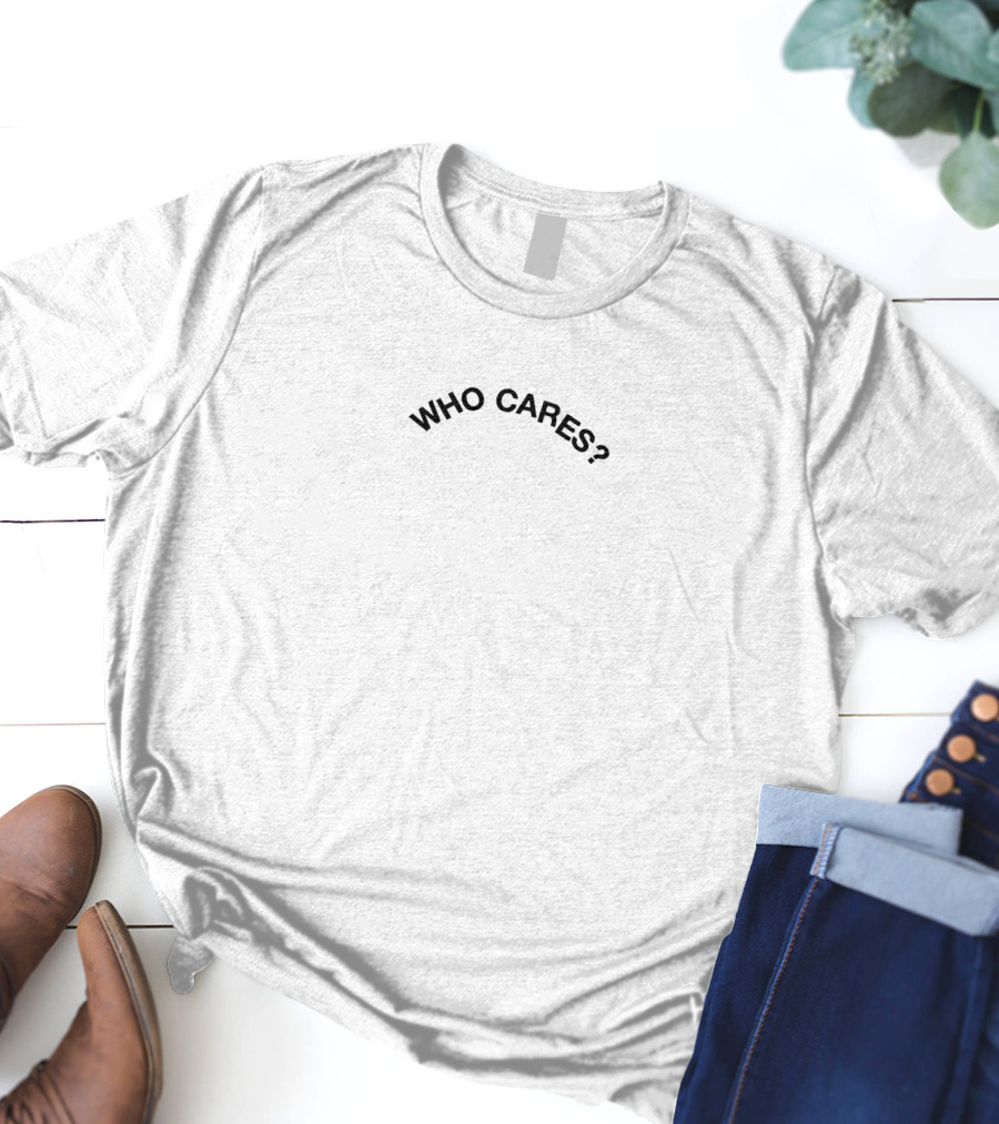 Who Cares Question Mark White T-Shirt