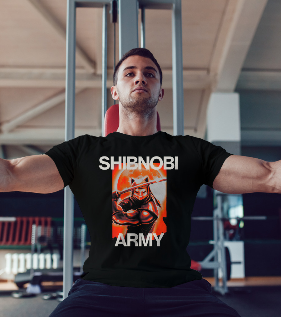 SHIBNOBI ARMY Moonlit Ninja Cat Warrior T-Shirt