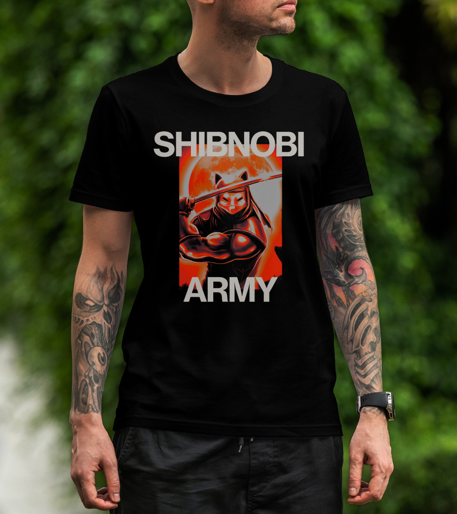 SHIBNOBI ARMY Moonlit Ninja Cat Warrior T-Shirt