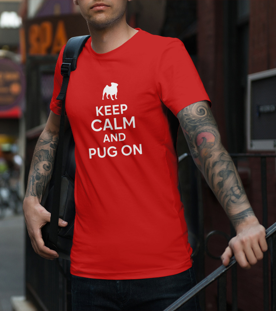 Little Lilith Keep Calm And Pug On Thesyc66 White Pug Icon T-Shirt