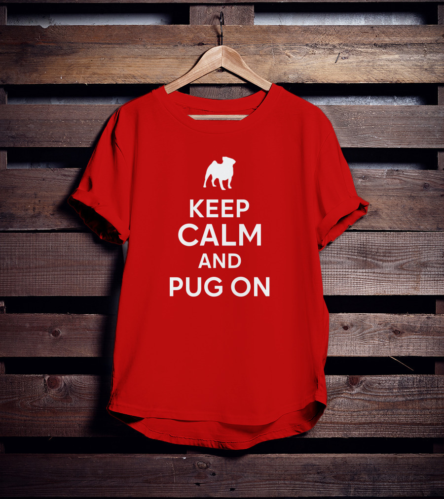 Little Lilith Keep Calm And Pug On Thesyc66 White Pug Icon T-Shirt