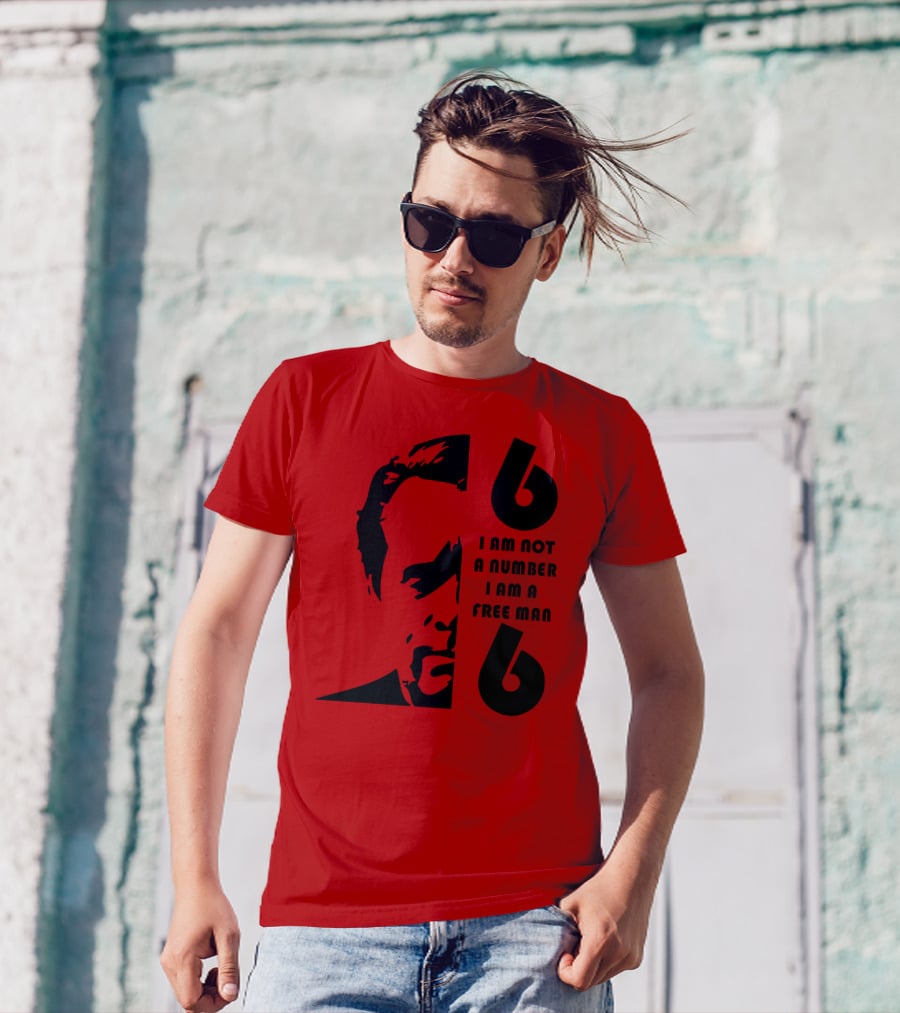 I Am Not A Number I Am A Free Man 6 Six Red T-Shirt