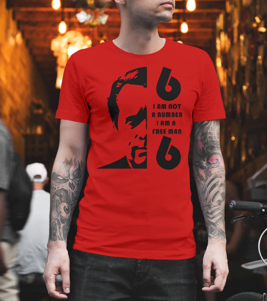 I Am Not A Number I Am A Free Man 6 Six Red T-Shirt