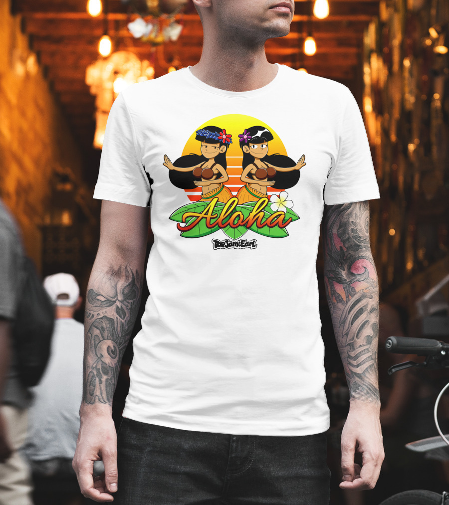 Aloha From Toejam And Earl Robaroba Merch Hawaiian Dancers Tropical Sunset T-Shirt