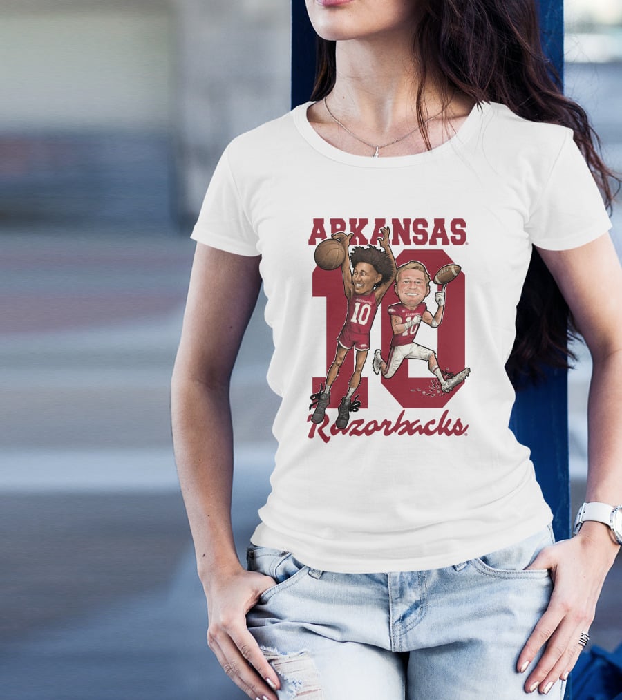 Arkansas Razorbacks 10 Bumper Pool Jaylin Williams Football Basketball Fun T-Shirt