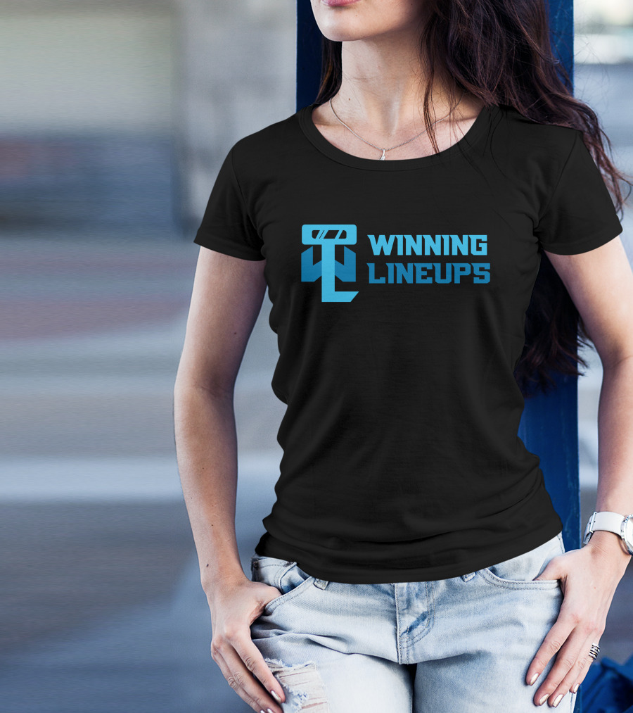 Winning Lineups Iconic Logo And Text Blue T-Shirt