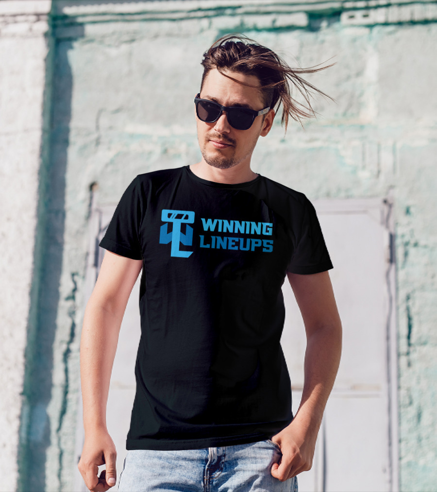 Winning Lineups Iconic Logo And Text Blue T-Shirt
