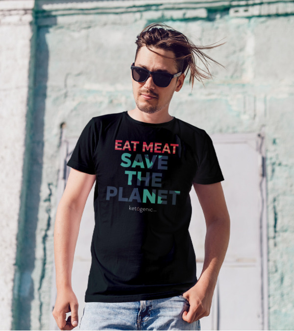 EAT MEAT SAVE THE PLANET Ketogenic.com T-Shirt