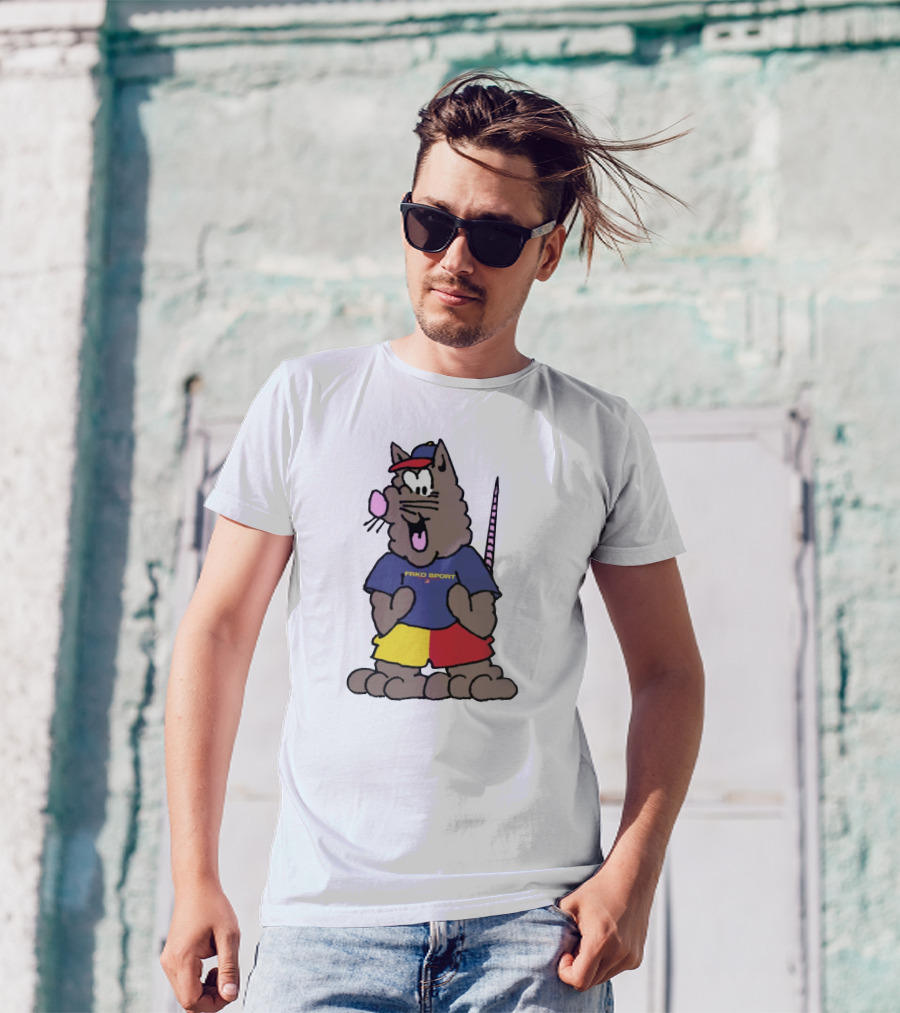FRKO Sport Rat Cartoon Character In Colorful T-Shirt
