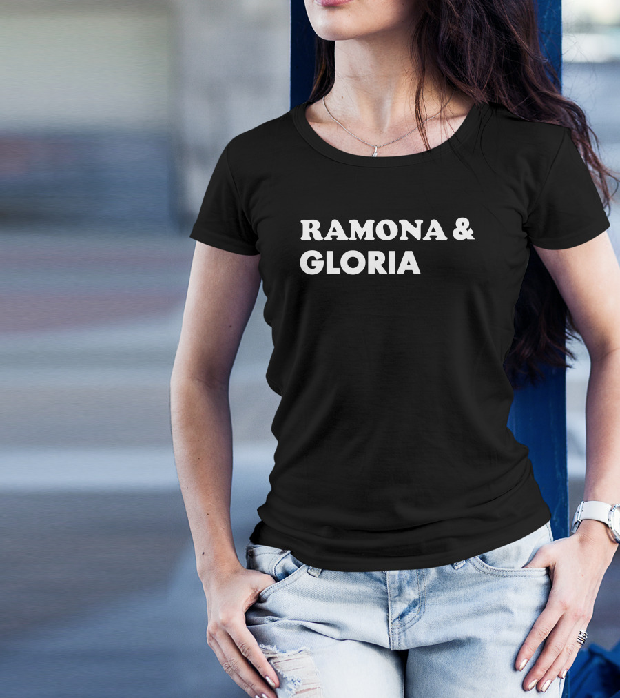 Ramona And Gloria Text Bold Typography T-Shirt