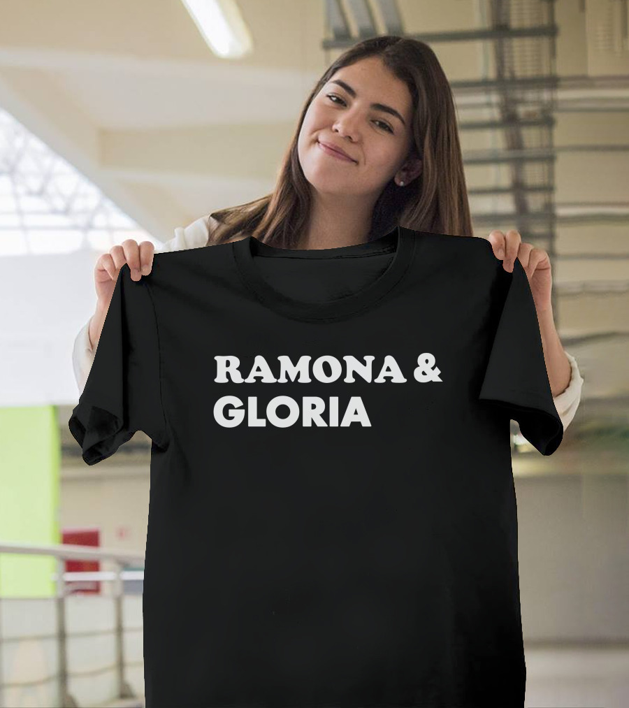 Ramona And Gloria Text Bold Typography T-Shirt