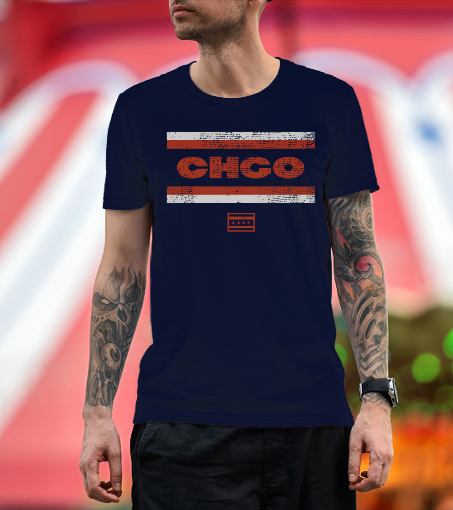Brenda Webber CHGO Midway Chicago Flag Stripes T-Shirt
