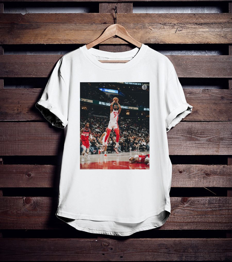 Kevin Durant Nets Dunk Against Washington Wizards NBA Action T-Shirt