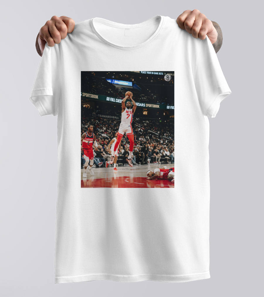 Kevin Durant Nets Dunk Against Washington Wizards NBA Action T-Shirt