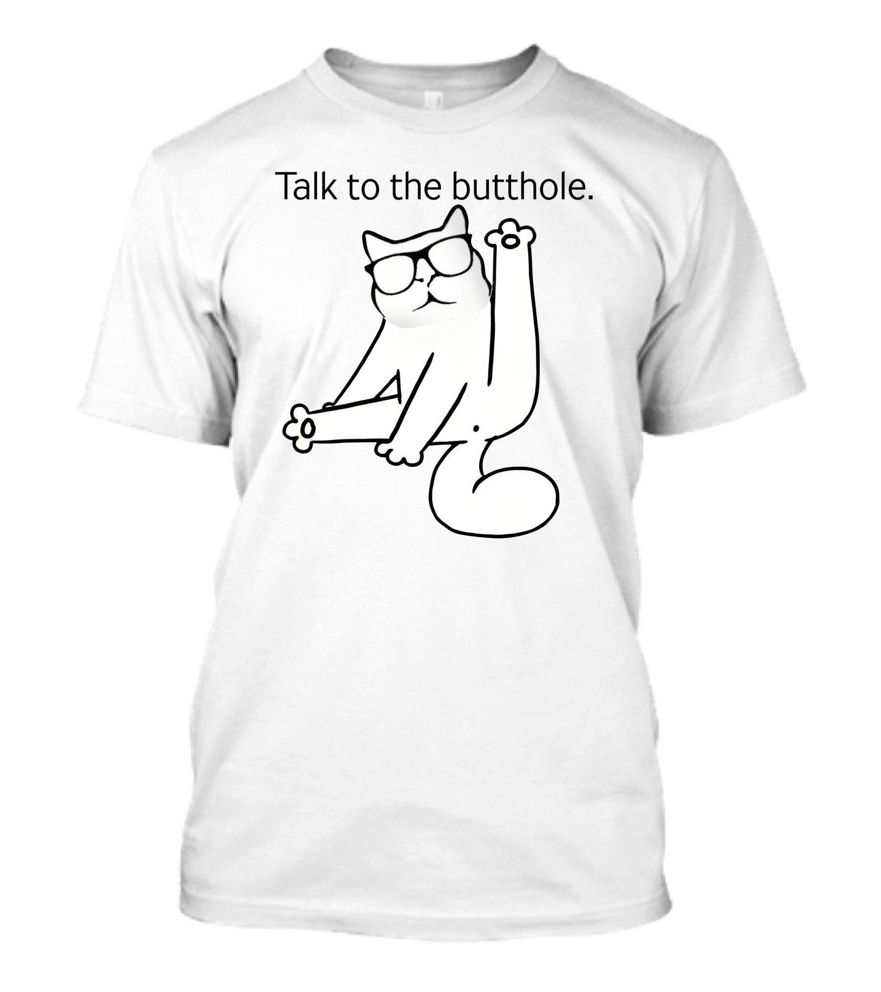 Catturd Talk To The Butthole Funny Cat With Glasses T-Shirt