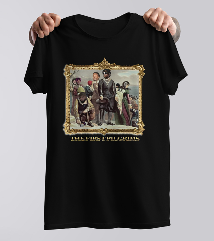 Crappy Worldwide The First Pilgrims Framed Historical T-Shirt