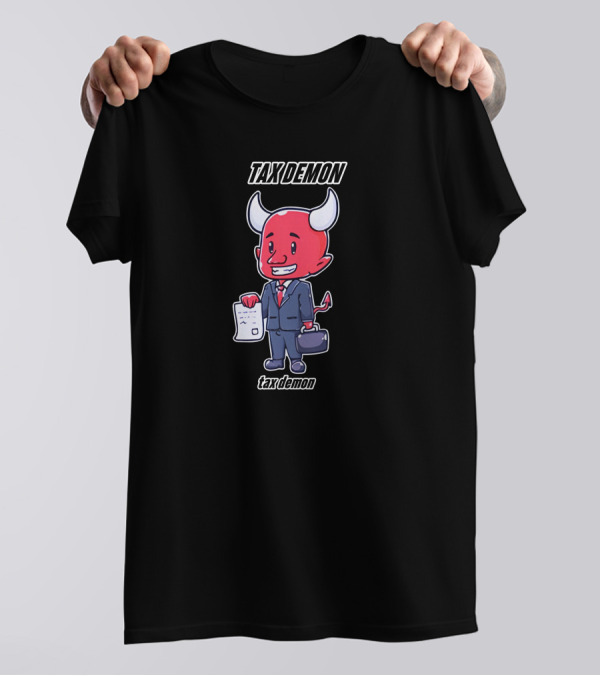 TAX DEMON Red Devil In Business Suit With Document And Briefcase T-Shirt