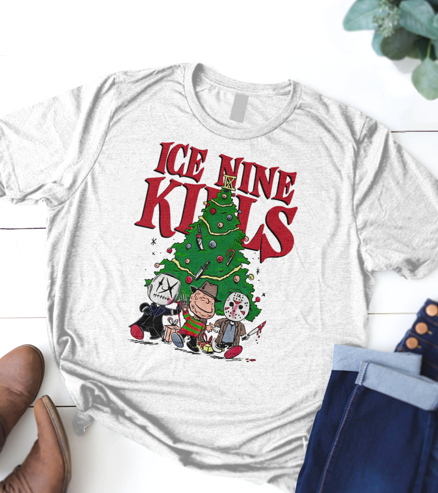 Merry Christmas Ice Nine Kills Horror Characters Christmas Tree T-Shirt