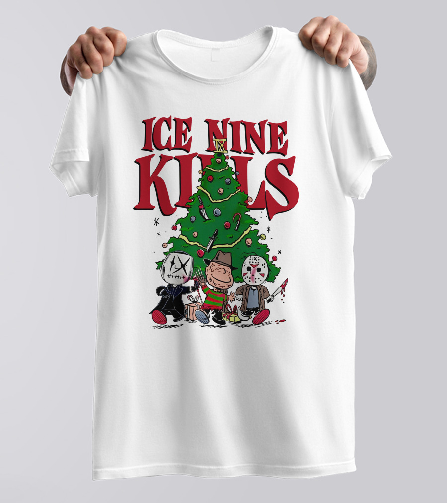Merry Christmas Ice Nine Kills Horror Characters Christmas Tree T-Shirt