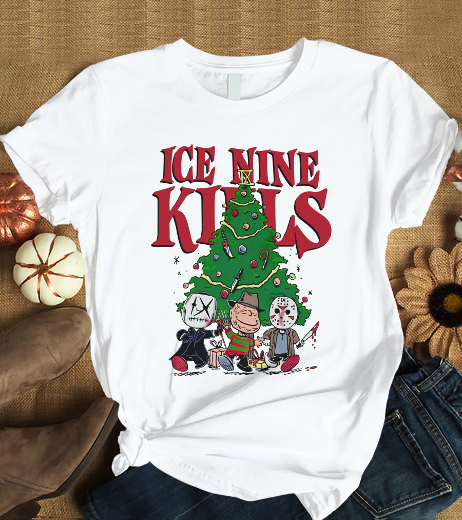 Merry Christmas Ice Nine Kills Horror Characters Christmas Tree T-Shirt