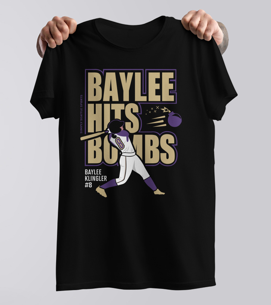 Baylee Hits Bombs Baylee Klingler #8 Samvy Seattle Sports T-Shirt