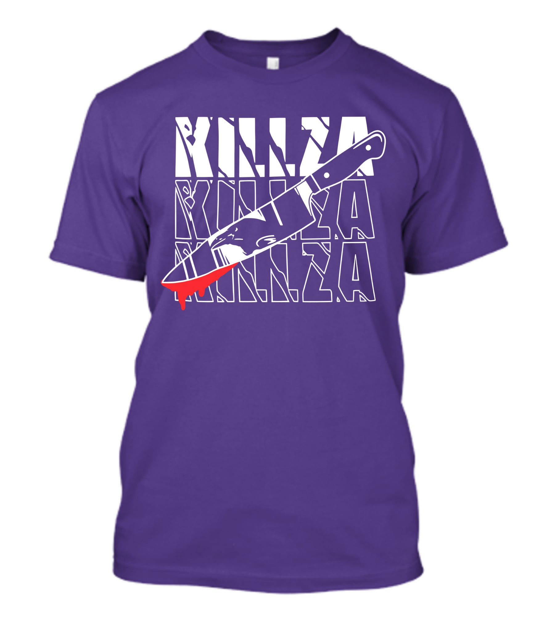 Killza Knife Graphic With Bold Repeated Text T-Shirt