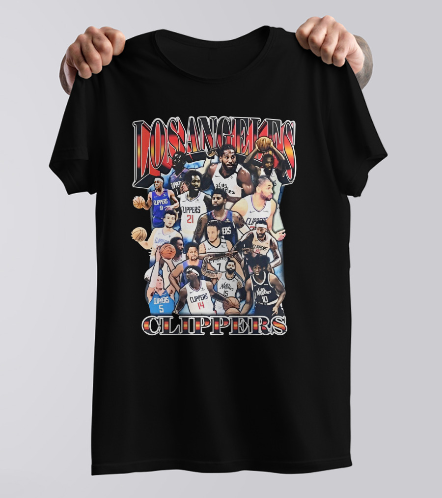 Los Angeles Clippers Basketball Players Collage With Team Name T-Shirt
