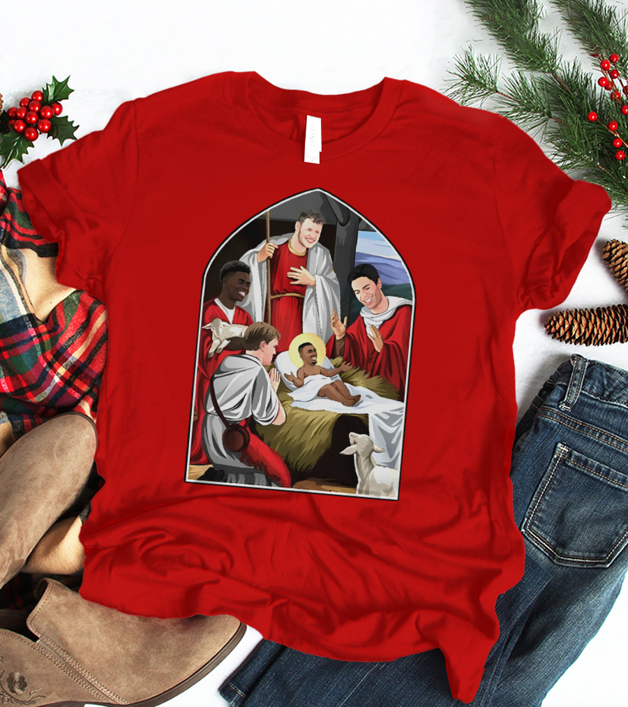 Victoriamscott Adults Jesus Saka Nativity Gunners Christmas Jumper T-Shirt
