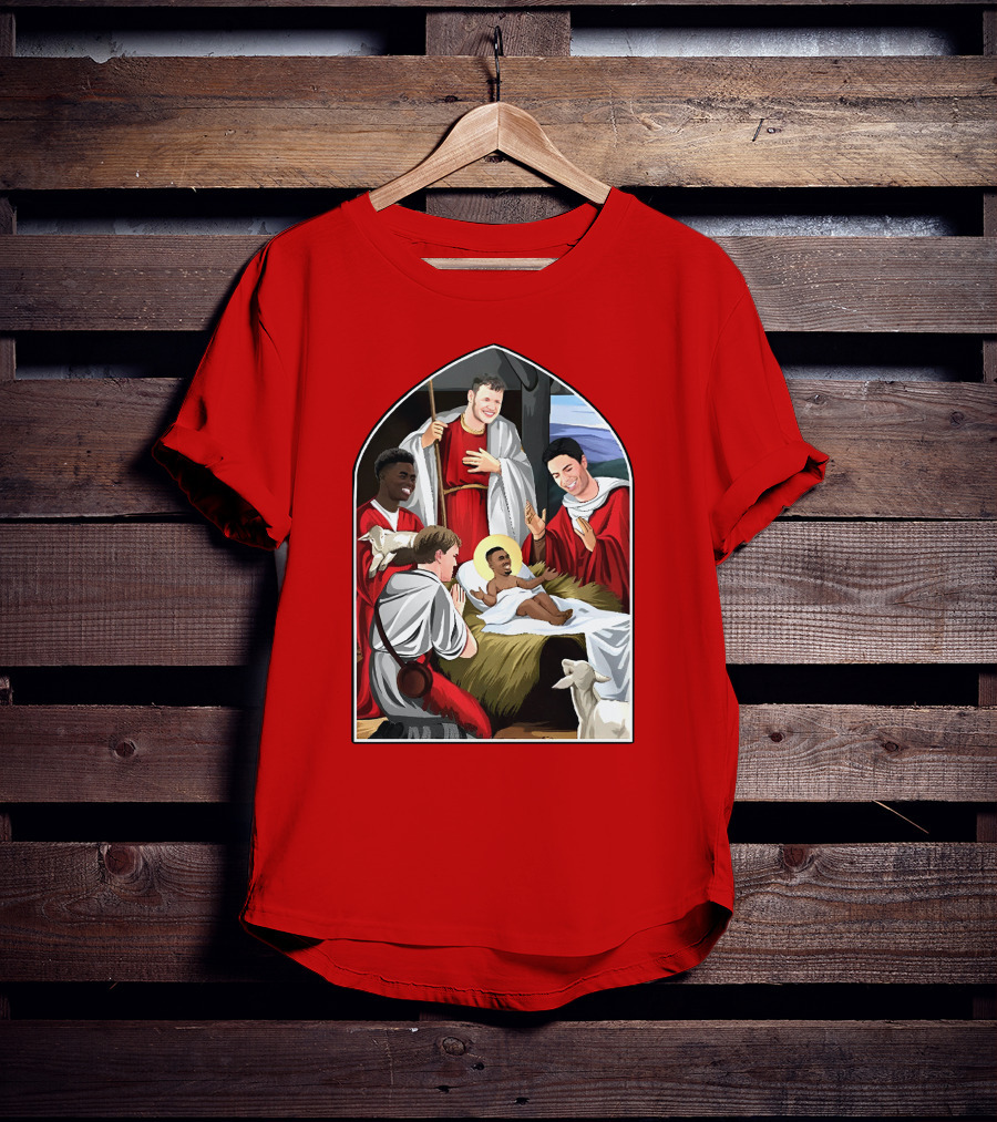 Victoriamscott Adults Jesus Saka Nativity Gunners Christmas Jumper T-Shirt