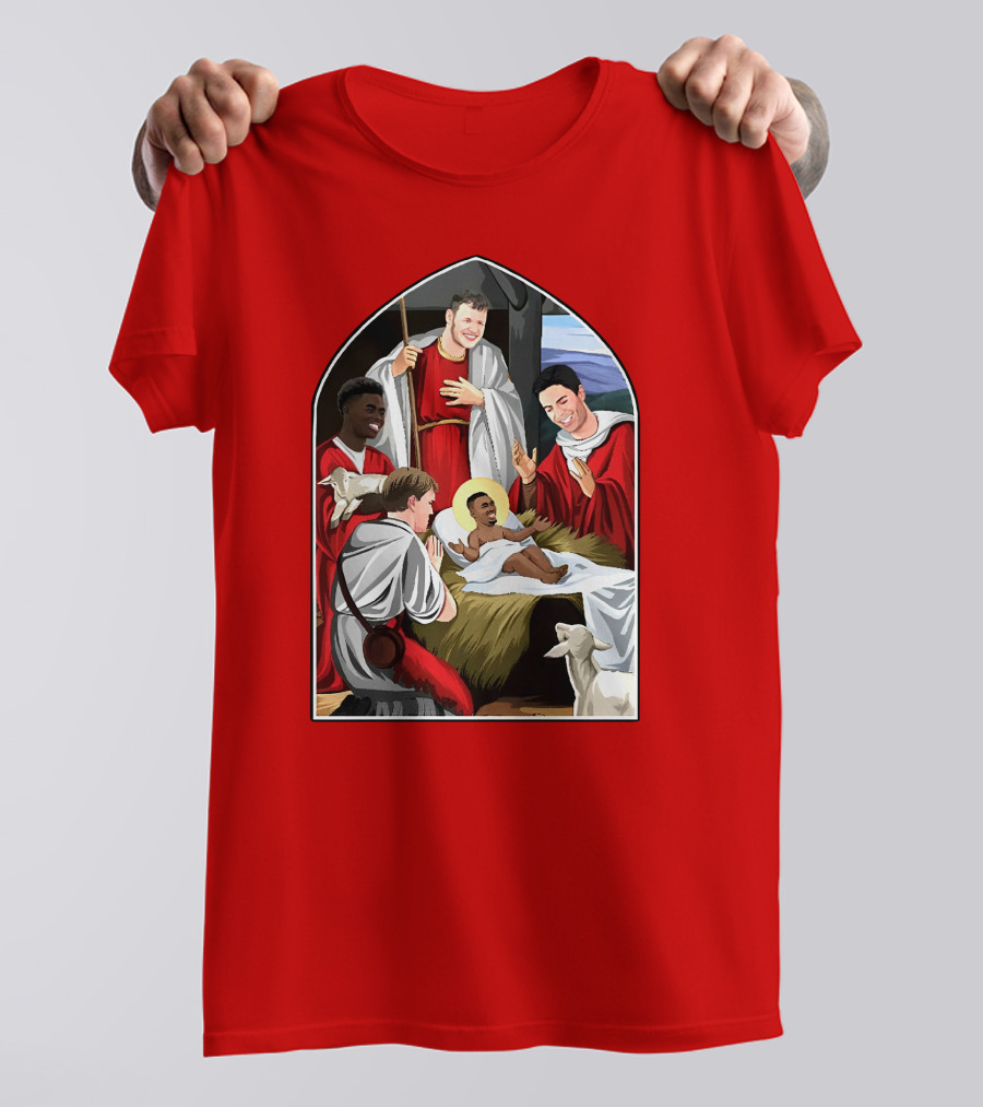 Victoriamscott Adults Jesus Saka Nativity Gunners Christmas Jumper T-Shirt