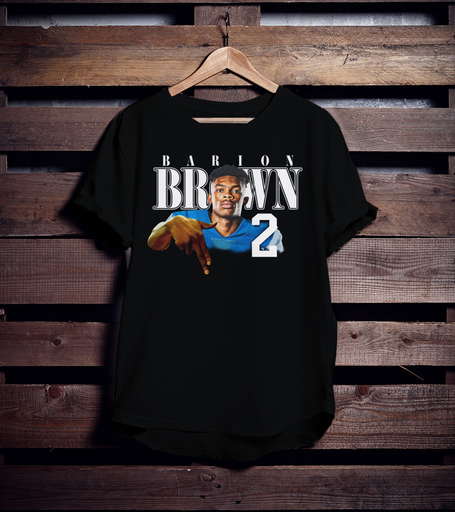 Barion Brown L’S Down Football Number 2 T-Shirt